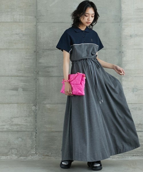 「GEVS.」 半袖ワンピース 4L ブラック レディース_画像5