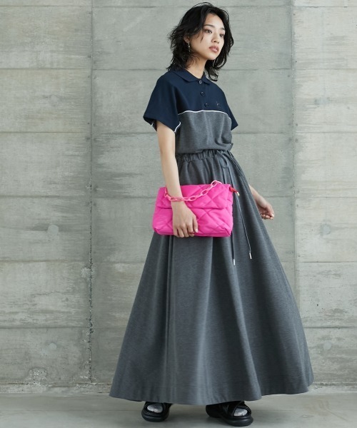 「GEVS.」 半袖ワンピース 4L ブラック レディース_画像7