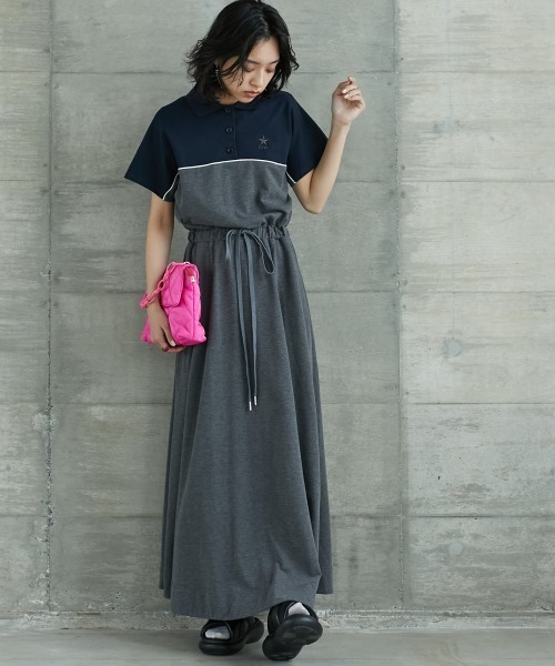 「GEVS.」 半袖ワンピース 4L ブラック レディース_画像9