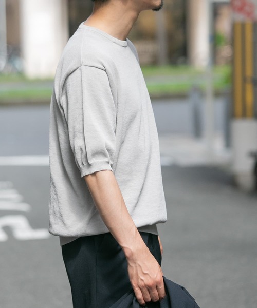 「URBAN RESEARCH ROSSO MEN」 半袖ニット MEDIUM チャコールグレー メンズ_画像2