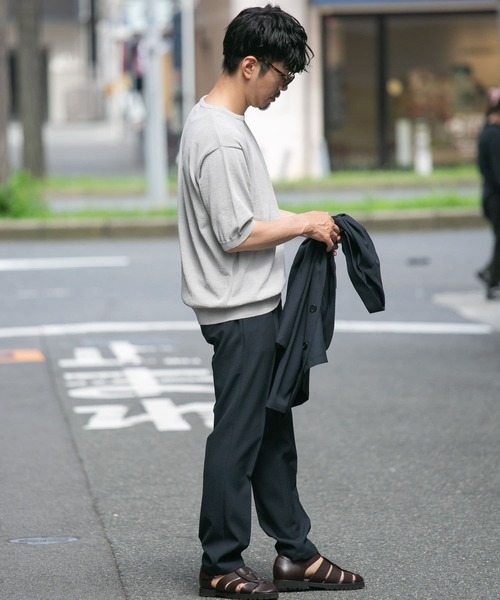 「URBAN RESEARCH ROSSO MEN」 半袖ニット MEDIUM チャコールグレー メンズ_画像8