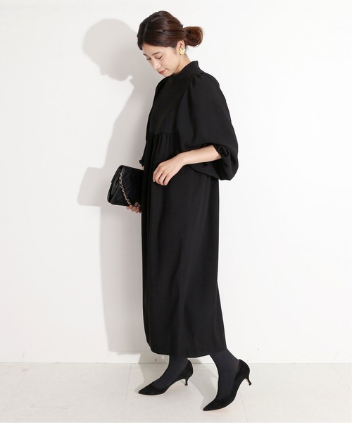 ヴェルメイユ パー イエナ ノーカラー 長袖シャツ ロングワンピース フリー VERMEIL par iena（ヴェルメイユパーイエナ） 長袖ワンピース FREE