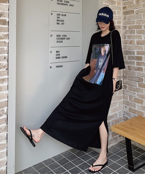 「meJane」 半袖ワンピース FREE ブラック レディース_画像2