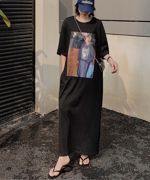 「meJane」 半袖ワンピース FREE ブラック レディース_画像9