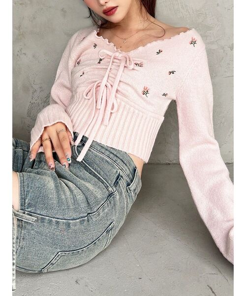RESEXXY（リゼクシー） ニット セーター フラワーエンブロイダリー
