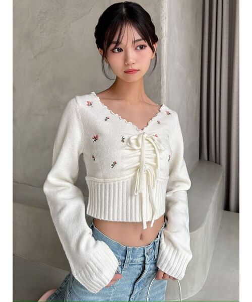 RESEXXY（リゼクシー） ニット セーター フラワーエンブロイダリー