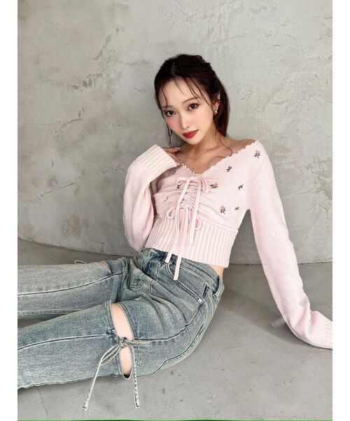 RESEXXY（リゼクシー） ニット セーター フラワーエンブロイダリー