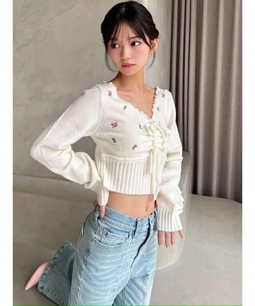 RESEXXY（リゼクシー） ニット セーター フラワーエンブロイダリー