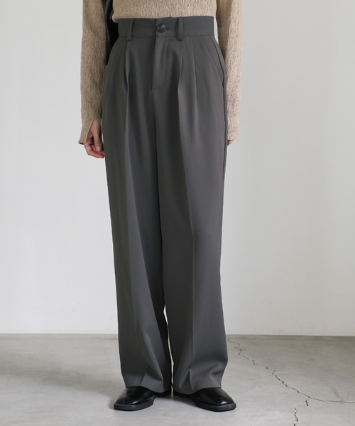 MOKA グレー素材 select MOCA（セレクトモカ） スラックス SMALL ダークグレー