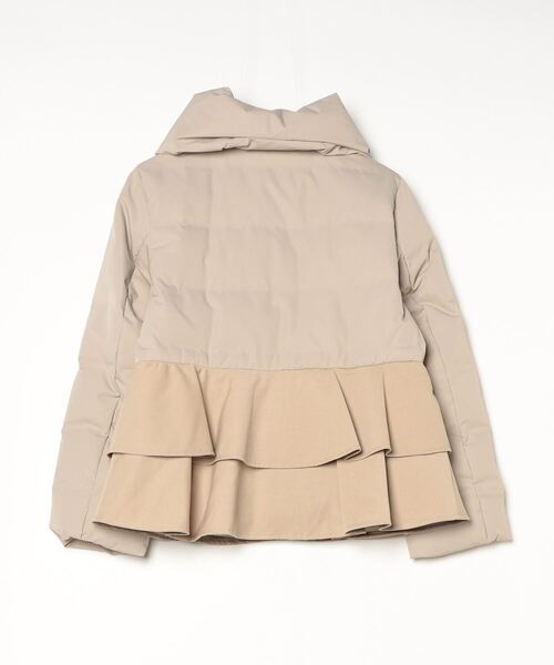 フリル裾 ブラック ダウンジャケット エグランティーヌ EGLANTINE 裾フリルダウンジャケット （ブラック