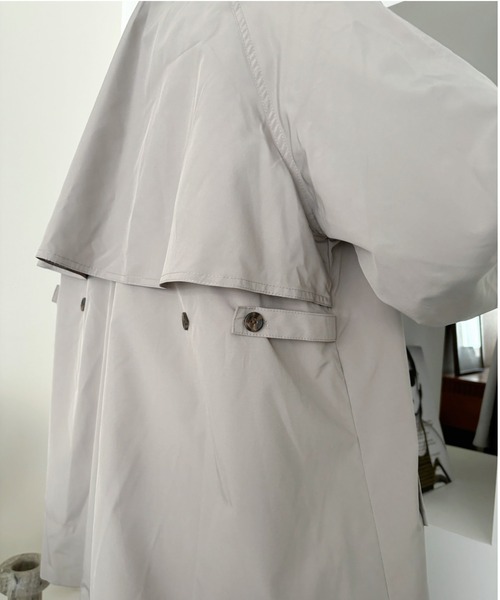 「Eclat one」 トレンチコート M グレイッシュベージュ レディース_画像7