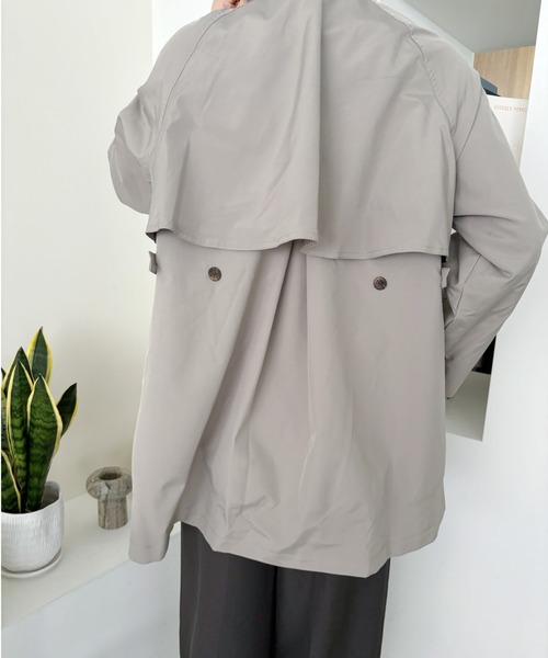 「Eclat one」 トレンチコート M グレイッシュベージュ レディース_画像8