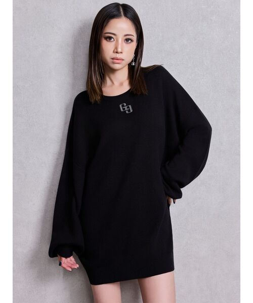 36 ジェイダ GYDA ニット ビジュー ニット セーター 黒　ブラック GYDA - 36 ジェイダ GYDA ニット ビジュー ニット セーター 黒