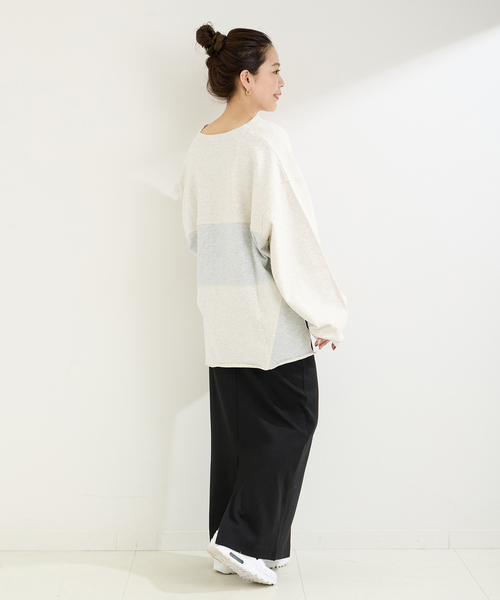 「B.C STOCK」 「Simplicite」スウェットカットソー FREE アイボリー レディース_画像4