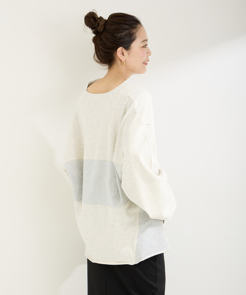 「B.C STOCK」 「Simplicite」スウェットカットソー FREE アイボリー レディース_画像7