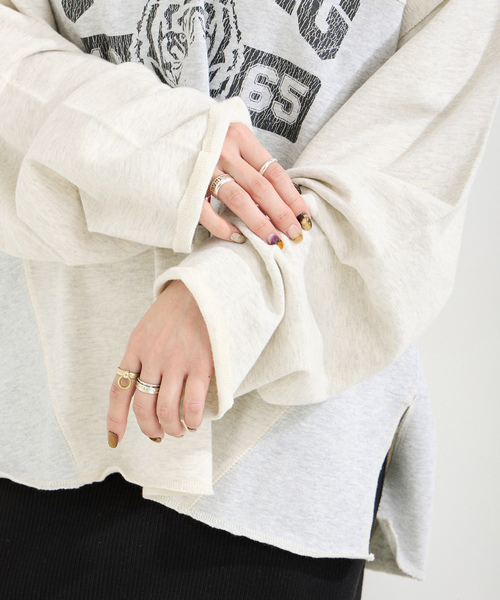 「B.C STOCK」 「Simplicite」スウェットカットソー FREE アイボリー レディース_画像8