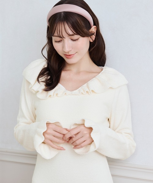 ルームウェア 部屋着 cup in frill one-piece/カップインフリル