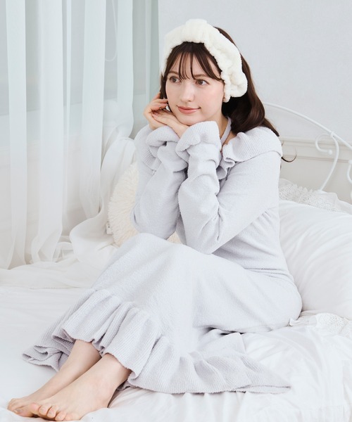 ルームウェア 部屋着 cup in frill one-piece/カップインフリル
