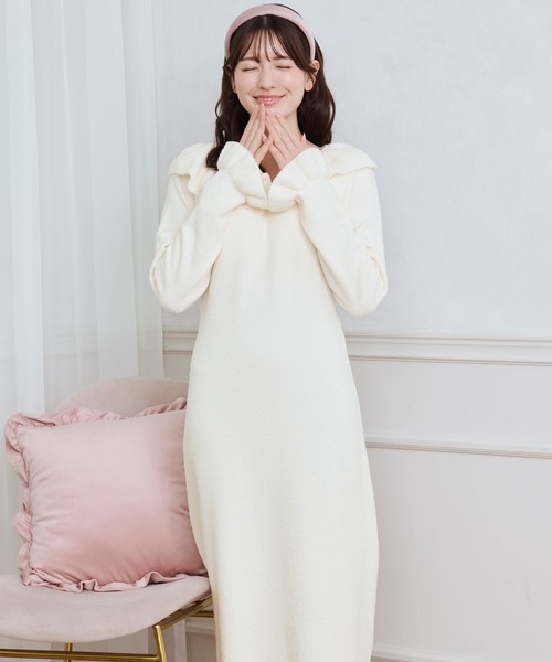 ルームウェア 部屋着 cup in frill one-piece/カップインフリル