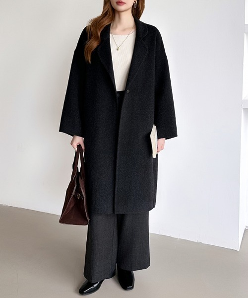 美品【ジャーナルスタンダード】ウールチェスターコート【M】チェスターコクーン 美品【ジャーナルスタンダード】ウールチェスターコート【M