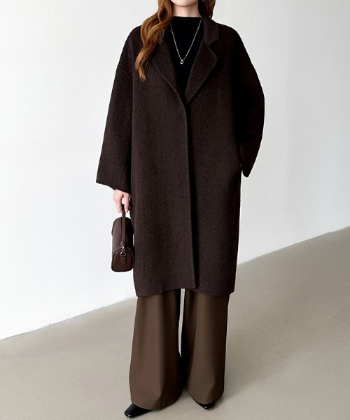 Cotton house ayaブラウン ウールコート Mサイズ jk25-2311-315_1.jpg