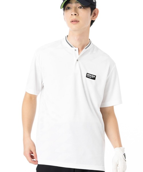 NEWERA GOLF 半袖 ショートカラーポロシャツ ホワイト XXLサイズ NEW ERA（ニューエラ） uvカット ポロシャツ ゴルフ 半袖ポロシャツ