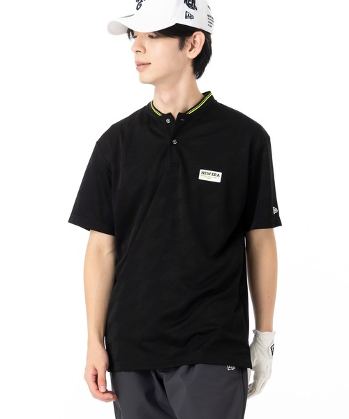 NEWERA GOLF 半袖 ショートカラーポロシャツ ブラック XXLサイズ NEW ERA（ニューエラ） uvカット ポロシャツ ゴルフ 半袖ポロシャツ
