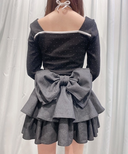 lilLilly♡トップス staff】5分袖カットアウトリブトップス🌸sayaka | lilLilly official