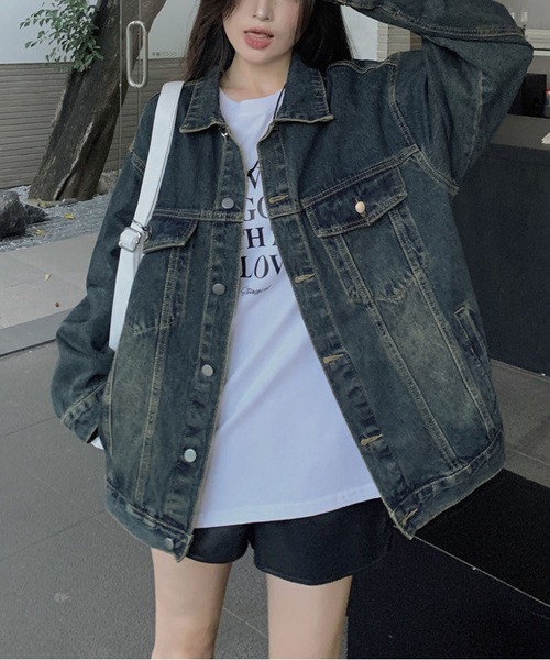 「MAISON DE THERESE」 デニムジャケット L インディゴブルー レディース_画像7