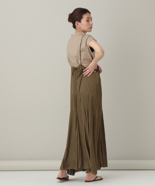 【カレンソロジー】プリーツサロペット ロングスカート マキシ丈 フレア　ブラック Curensology（カレンソロジー）の「プリーツサロペット（）」 - WEAR