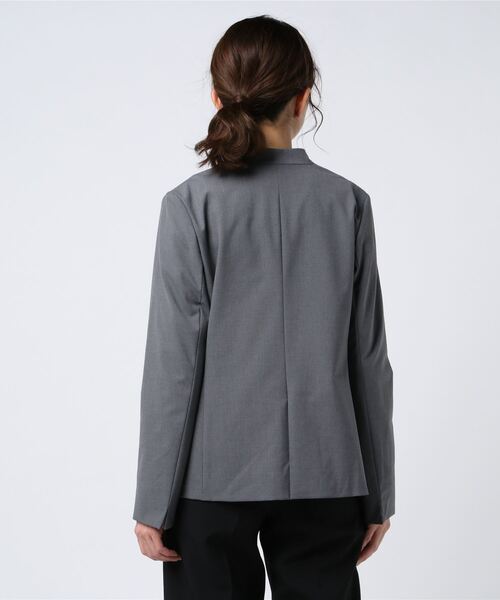 「B:MING by BEAMS」 ノーカラージャケット LARGE ネイビー レディース_画像3
