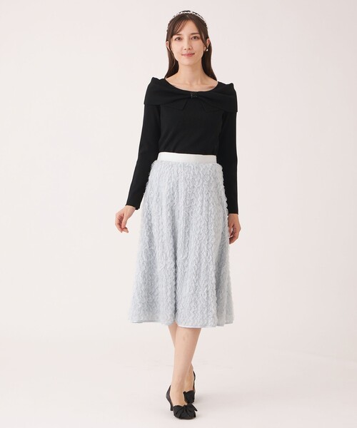 新品未使用品【L】リボンオフタートル ニット　４６サイズ TO BE CHIC（トゥー ビー シック） ニット セーター リボンオフ