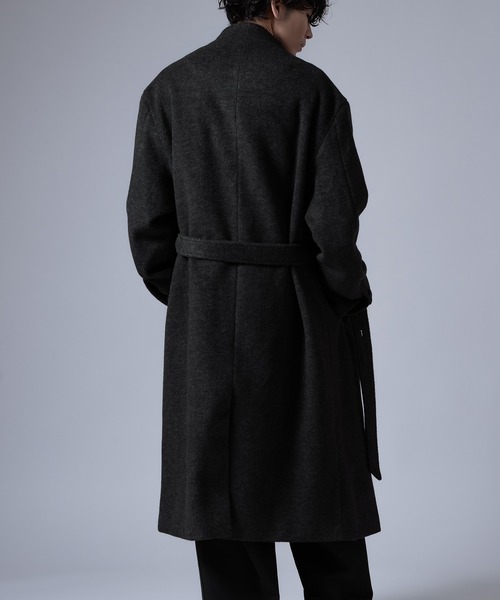 ☆新品☆アウール☆メンズ☆コート☆アウター☆XL☆ブラック☆ コート ジャケット ストール付き アシンメトリー ジップアップ メンズ