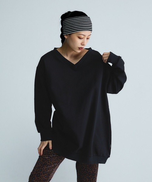 JEANASIS（ジーナシス） トレーナー スウェット 「Les Fleurs」Vネック