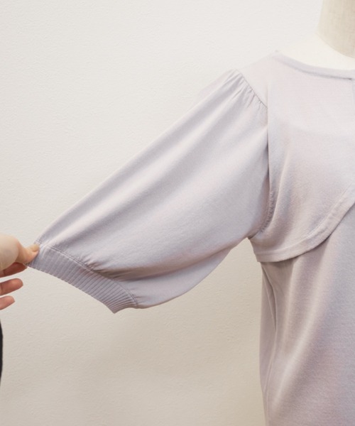「CLETTE」 半袖ニット LL ラベンダー レディース_画像2
