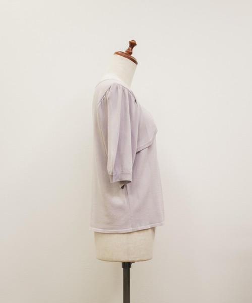 「CLETTE」 半袖ニット LL ラベンダー レディース_画像4