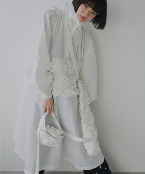 「PERNA」 長袖ワンピース LARGE ホワイト レディース_画像7