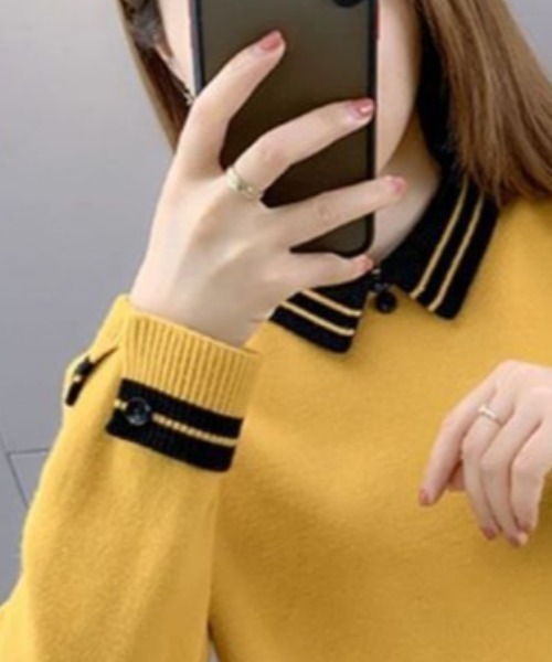 「deux amour」 長袖ニット FREE グレー レディース_画像6