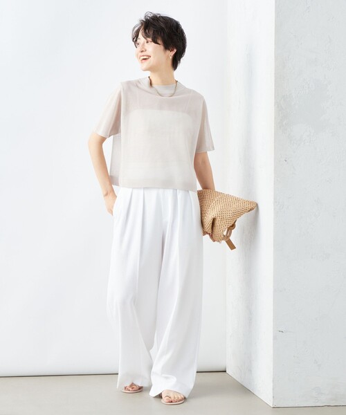 「NOLLEY'S」 半袖ニット 38 ベージュ レディース_画像3