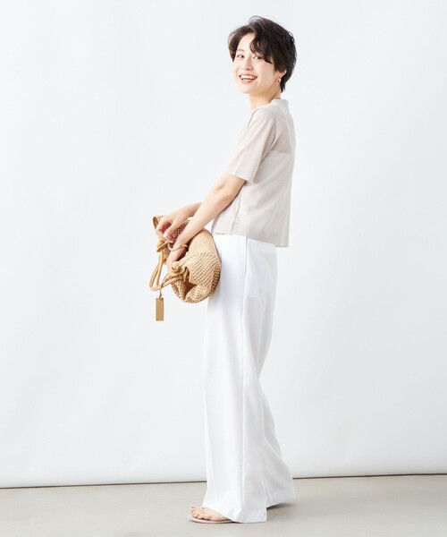 「NOLLEY'S」 半袖ニット 38 ベージュ レディース_画像4