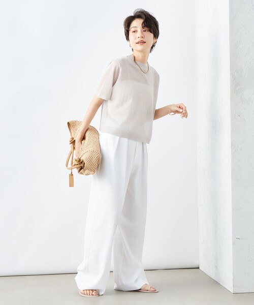 「NOLLEY'S」 半袖ニット 38 ベージュ レディース_画像7