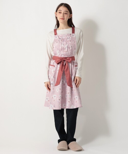 Afternoon Tea（アフタヌーンティー） エプロン 水彩フラワーリボン