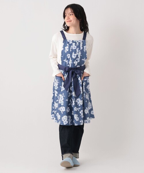 Afternoon Tea（アフタヌーンティー） エプロン 水彩フラワーリボン
