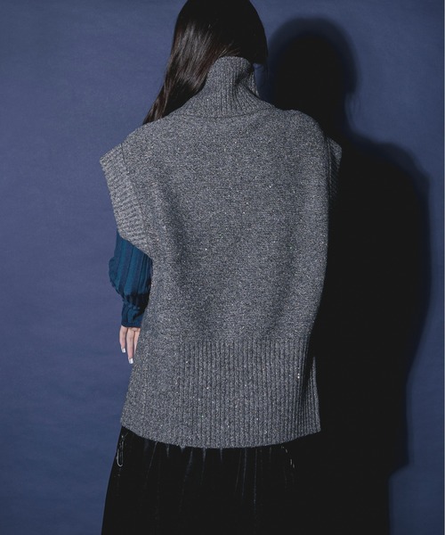 「Ezick」 ニットベスト FREE ゴールド レディース_画像8