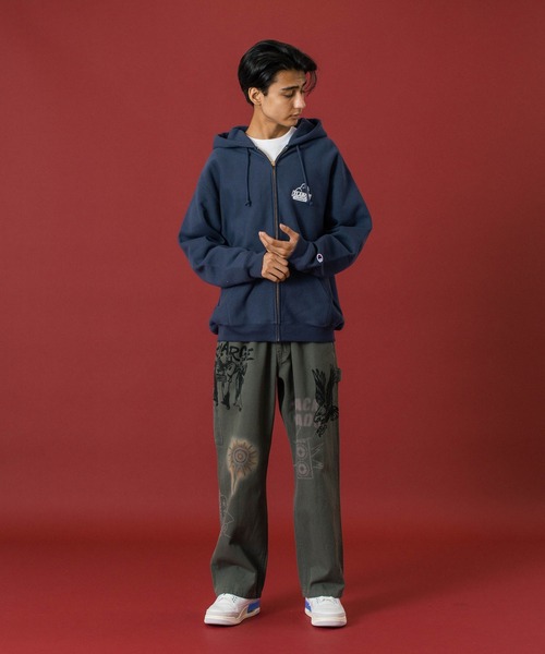「Champion」 プルオーバーパーカー X-LARGE アッシュ メンズの画像