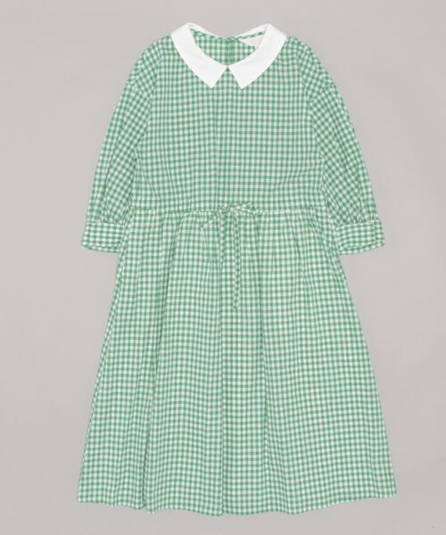 「To b. by agnes b.」 7分袖ワンピース 38 グリーン レディース_画像2