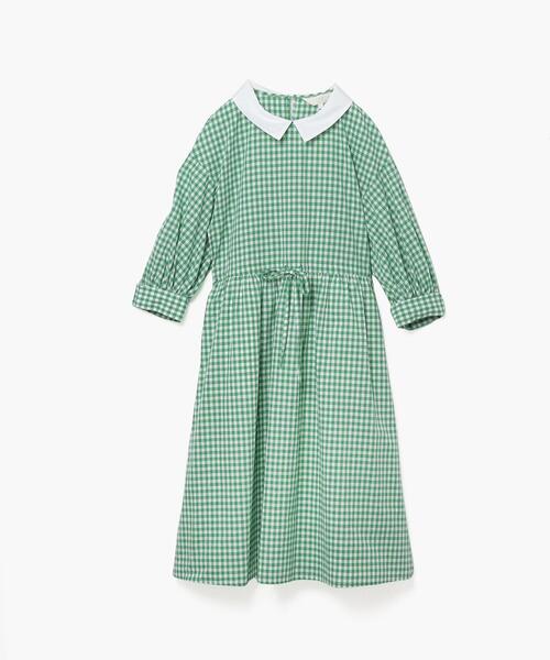 「To b. by agnes b.」 7分袖ワンピース 38 グリーン レディース_画像8