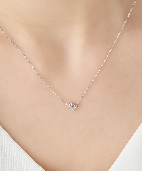 4℃（ヨンドシー） ネックレス 「3月誕生石」シルバー アクアマリン 2本