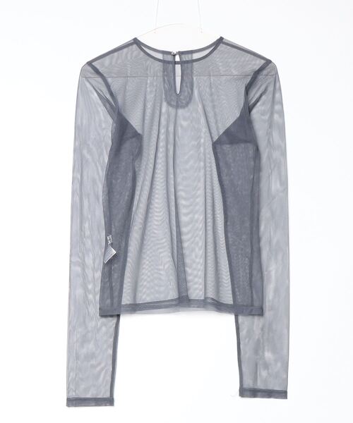 「LA PEAU DE GEM」 長袖カットソー FREE グレー レディース_画像2