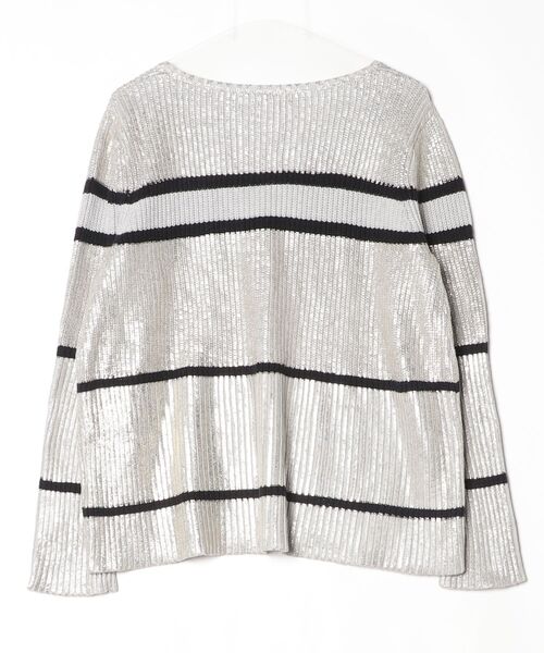 「sass&bide」 ボーダー柄長袖ニット S グレー レディース_画像2